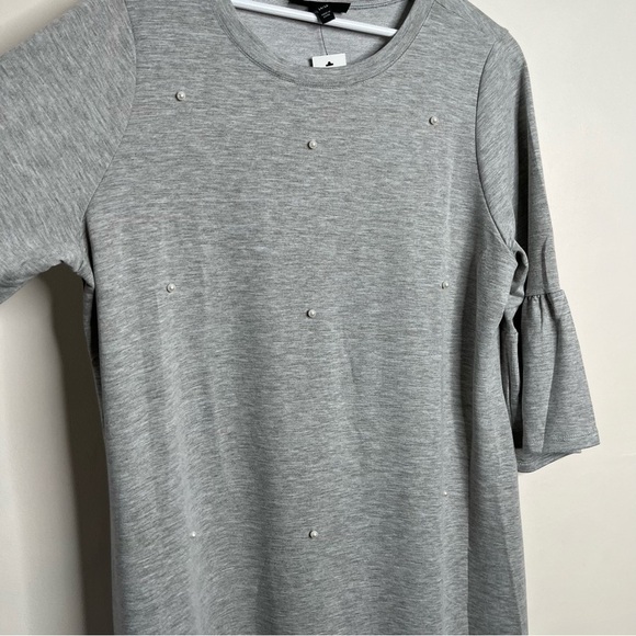 NWT Lane Bryant French Terry Pearl Sweater Dress Bell Sleeves in Grey Size 14/16 - Picture 6 of 10